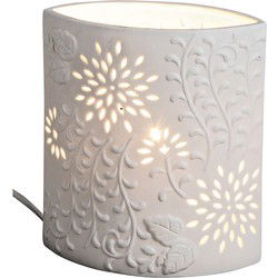 SVJ Tafellamp Oval - 20x18x10 cm - Porselein - Wit