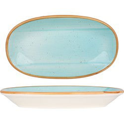 Bonna Serveerschaal - Aqua - Porselein - 19x11 cm - set van 2