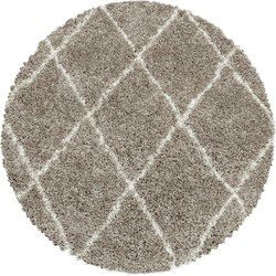 Tapijtenloods Harmony Soft Shaggy Rond Hoogpolig Vloerkleed Beige- 160 CM ROND