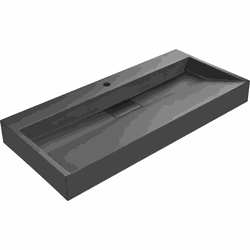 QUENKO - Wastafel - Zwart - 100 x 46 cm - Mineraalgietwerk