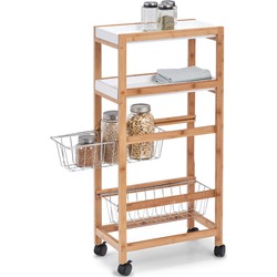 Badkamer trolley/kastje smal/klein met uitschuifbare mandjes 40 x 83 cm - Opberg trolley