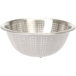 Excellent Houseware RVS keuken vergiet/zeef - afgieten etenswaren - creme wit - 27 x 12.5 cm - Vergieten