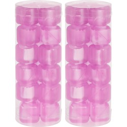 36x Roze ijsblokjes/ijsklontjes van kunststof/plastic - IJsblokjesvormen