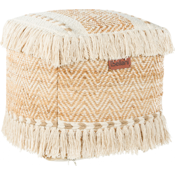 Beliani ALUPOLA - Poef-Beige-Jute, Katoen