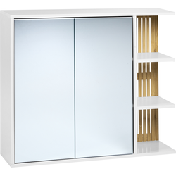 NUBES - Spiegelkast - Wit/Lichthout - MDF