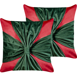 Beliani MARSHMALLOW - Sierkussen-Rood-Fluweel