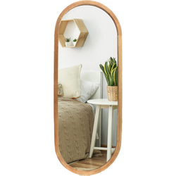 MISOU Passpiegel hangend - Ovaal - Wandspiegel - Hout - 35x90 cm - Spiegel hangend - Wanddecoratie - Miroir Mural