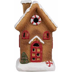 Clayre & Eef Gingerbread house 15 cm Bruin Keramiek Peperkoekhuisje