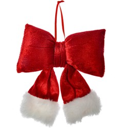 Clayre & Eef Kersthanger Strik 15x3x17 cm Rood Synthetisch