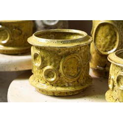 PTMD Bloempot Gregorie - 16x16x13 cm - Keramiek - Geel