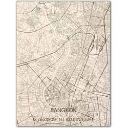 Houten Citymap Bangkok 80x60 cm 