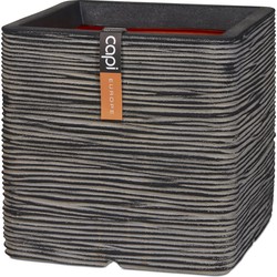 Pot vierkant Rib NL 50x50x50 Antraciet - Capi Europe