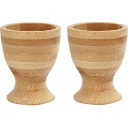 4x stuks eierdopjes van hout 6 cm - Eierdopjes