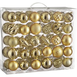 House of Seasons Kerstballen Set - 60 Stuks - Ø7 cm - Onbreekbaar - Goud