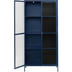 Vitrinekast Blauw - 40x90x190cm - Metaal - Kast Bronco