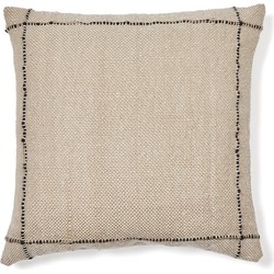 Kave Home - Hoes voor tuinkussen Mastella van beige PET met zwart stiksel 45 x 45 cm