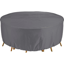 HIXA Beschermhoes - Tuinmeubelen - Tuinset - Tafel Hoes - Rond - Tuinbank - Grijs - Waterdicht - 150x150x60cm - Afdekhoes