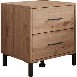 Meubella - Nachtkastje Vidor - Eiken - 48 cm