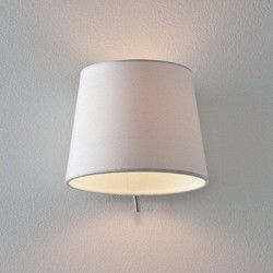 Chroom wandlamp E14 met witte kap
