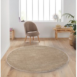 Rond Mono vloerkleed - Effen Modern - Beige