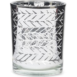 Riviera Maison Waxinelichthouder, Theelichthouder, met print - RM Gisele Votive - zilver - Glas