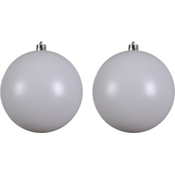 2x Grote raam/deur/kerstboom decoratie winter witte kerstballen 20 cm mat - Kerstbal