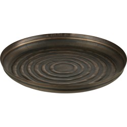 J-line - Plateau Rond Klassiek Ijzer Brons Small - 40.5x40.5x5cm