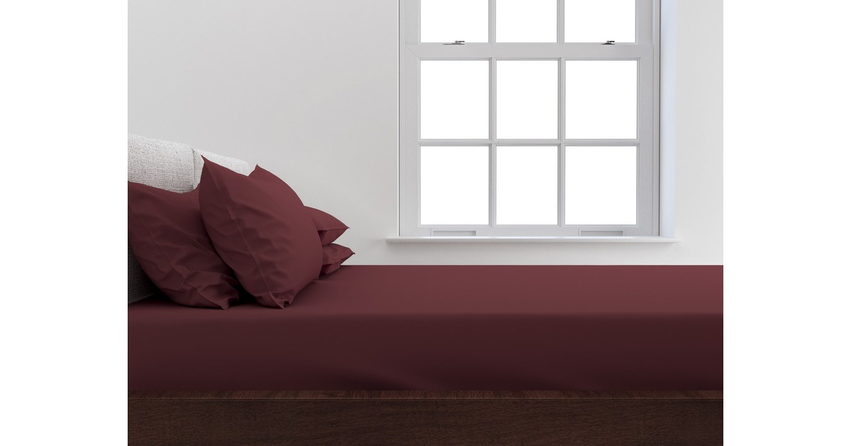 ZO! Home Satinado katoen/satijn hoeslaken rood - lits-jumeaux (160x200) - luxe uitstraling - perfect passend
