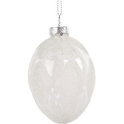 Clayre & Eef Paashanger Ei Ø 6x9 cm Transparant Glas