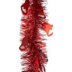 Arte R kerstslinger - rood - 200 x 12 cm - lametta - Kerstslingers