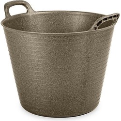 Plasticforte Flexibele emmer/kuip - oud goud - 42 liter - ECO kunststof - rond - 38 x 45 cm - Wasmanden