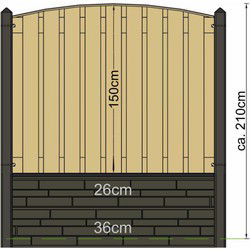 Berton paal Geul antraciet tussenmodel met kabeldoorvoer 280 cm Tuindeco
