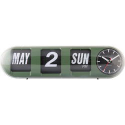 Wandklok Tube Flip - Jungle groen - 38x10x13.5cm