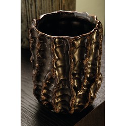 PTMD Bloempot Vikton - 14x14x25 cm - Keramiek - Bruin
