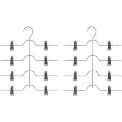 Kledinghangers met clips - voor broeken - 16x stuks - 32 x 38 cm - Kledinghangers