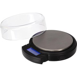 Digitale mini precisieweegschaal rond 500 g / 0.1 g met uitschuifbaar lcd-display - Velleman