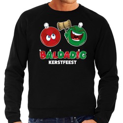 Bellatio Decorations foute Kersttrui/sweater voor heren - baldadig kerstfeest - zwart - ontdeugend L - kerst truien