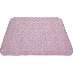Anti-slip badmat licht roze 55 x 55 cm vierkant - Badmatjes