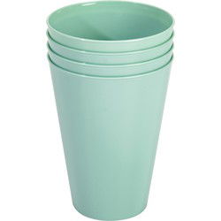 Hega onbreekbare drinkglazen - 4x - kunststof - mintgroen - 430 ml - Drinkglazen