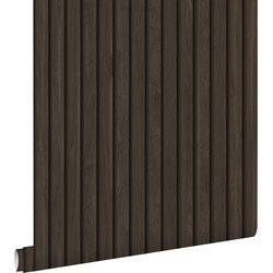 ESTAhome behang houten wandpanelen 3d donkerbruin - 50 x 900 cm - 139610