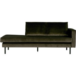 BePureHome Rodeo Daybed Rechts - Velvet -  Donkergroen - 85x203x86