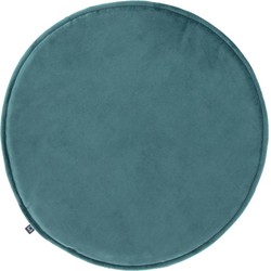 Kave Home - Rimca rond stoelkussen fluweel turquoise Ø 35 cm