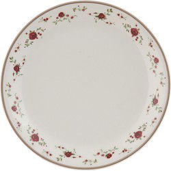 Clayre & Eef Ontbijtbord  Ø 20 cm Beige Keramiek Rond Bloemen Bord