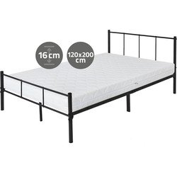 ML-Design metalen bed zwart, 200x120 cm, gemaakt van stalen frame