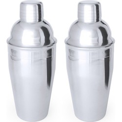 Set van 2x cocktailshakers 550 ml semi-matte RVS - Cocktailshakers