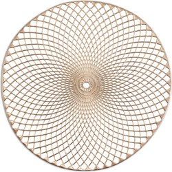 4x Ronde onderleggers/placemats voor borden goud 30 x 45 cm - Placemats