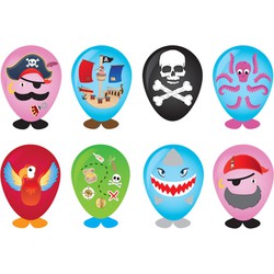 24 STUKS - MIX Dieren Piraten Ballon Hoofden - Maak je eigen Dieren Ballon Hoofd - Uitdeelcadeautjes - Traktatie voor Jongens