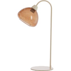 Light & Living - tafellamp - Bisho - bruin - glas - bureaulamp - E27 - 8056882