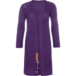 Knit Factory Luna Lang Gebreid Dames Vest - Purple - 36/38