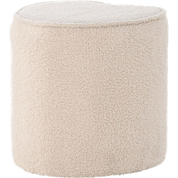 Jilly hartvormige kinderpoef teddy beige